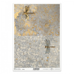 Papier ryżowy ITD A4 R2412, mozaika, ważka